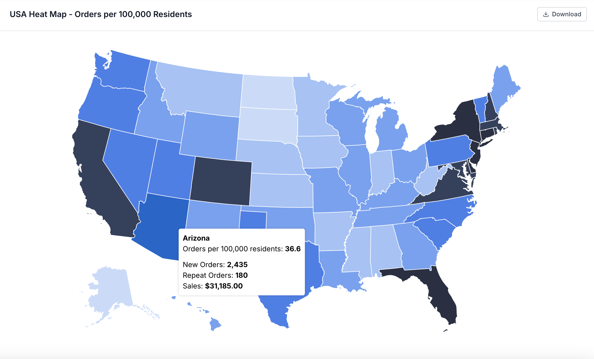 Interactive heat map visualization