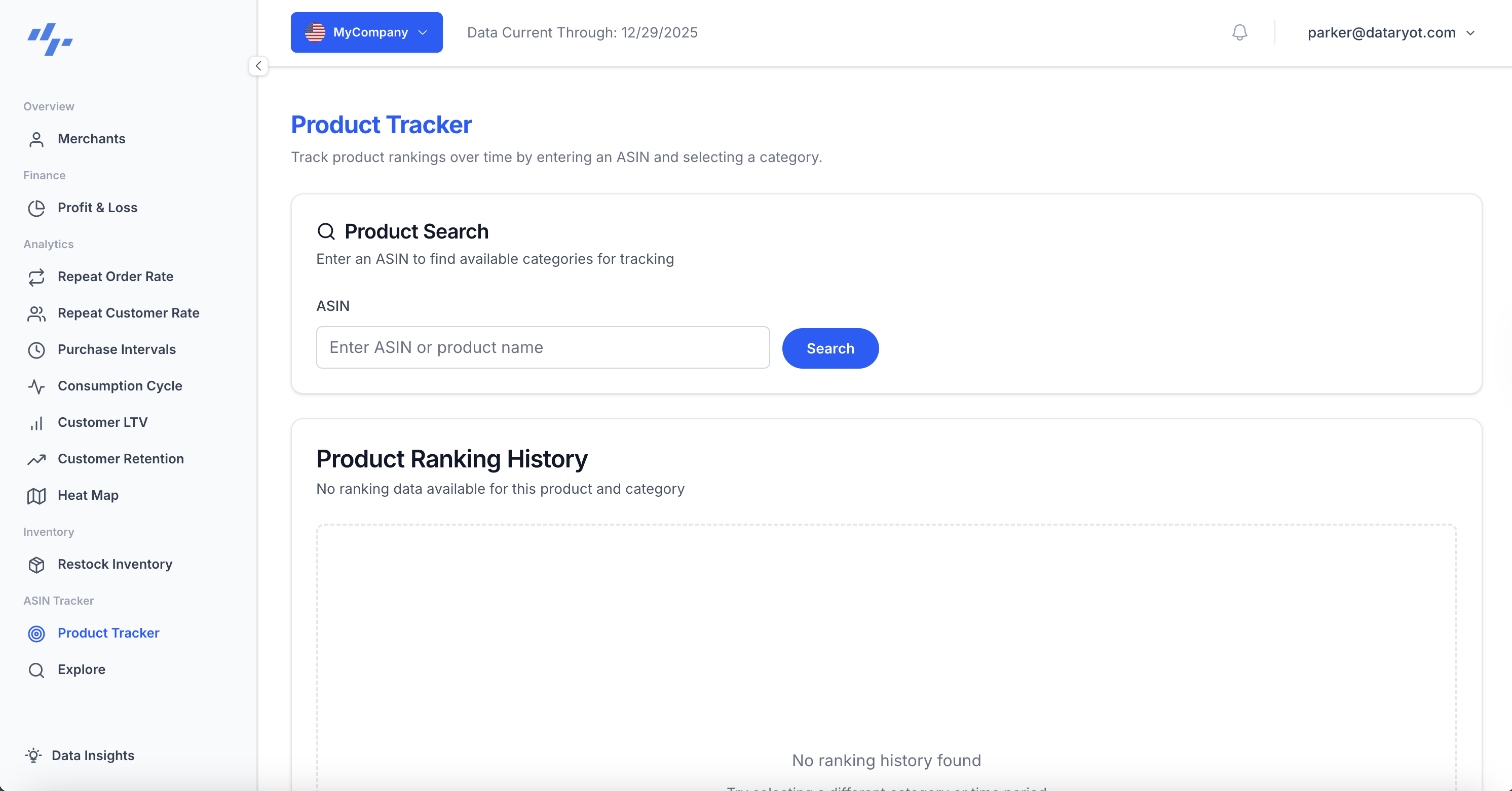 ASIN Tracker Dashboard